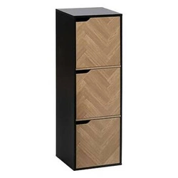 Regał zamykany do salonu 5five simply smart Mix`n Door Chevrons czarny z frontem w jodełkę